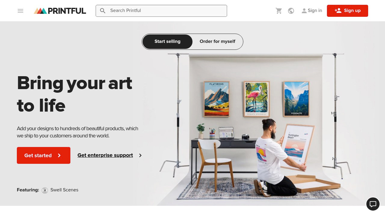 Printful homepage