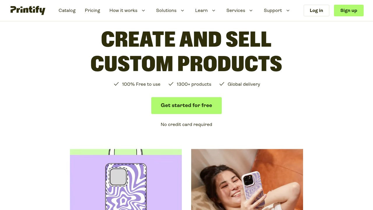 Printify homepage