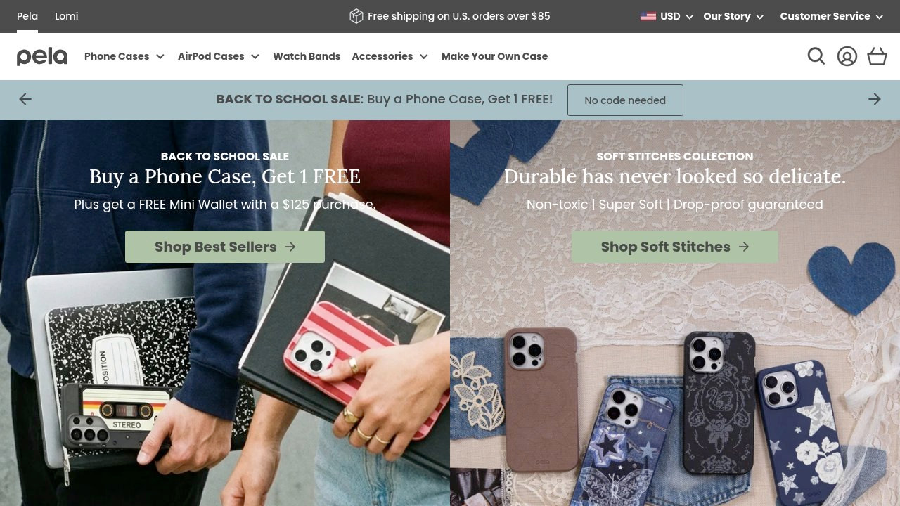 Pela Case storefront